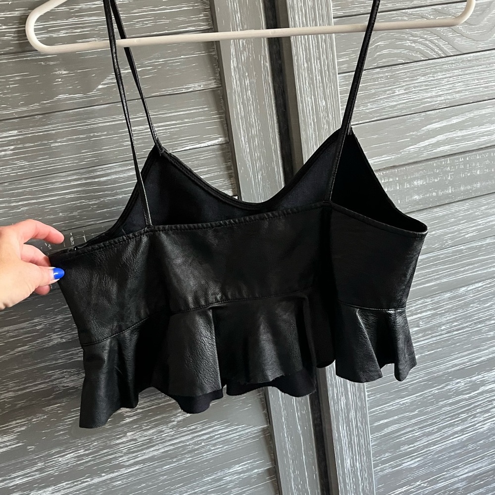 Zara Leather Crop Top NWOT - Picture 2 of 6